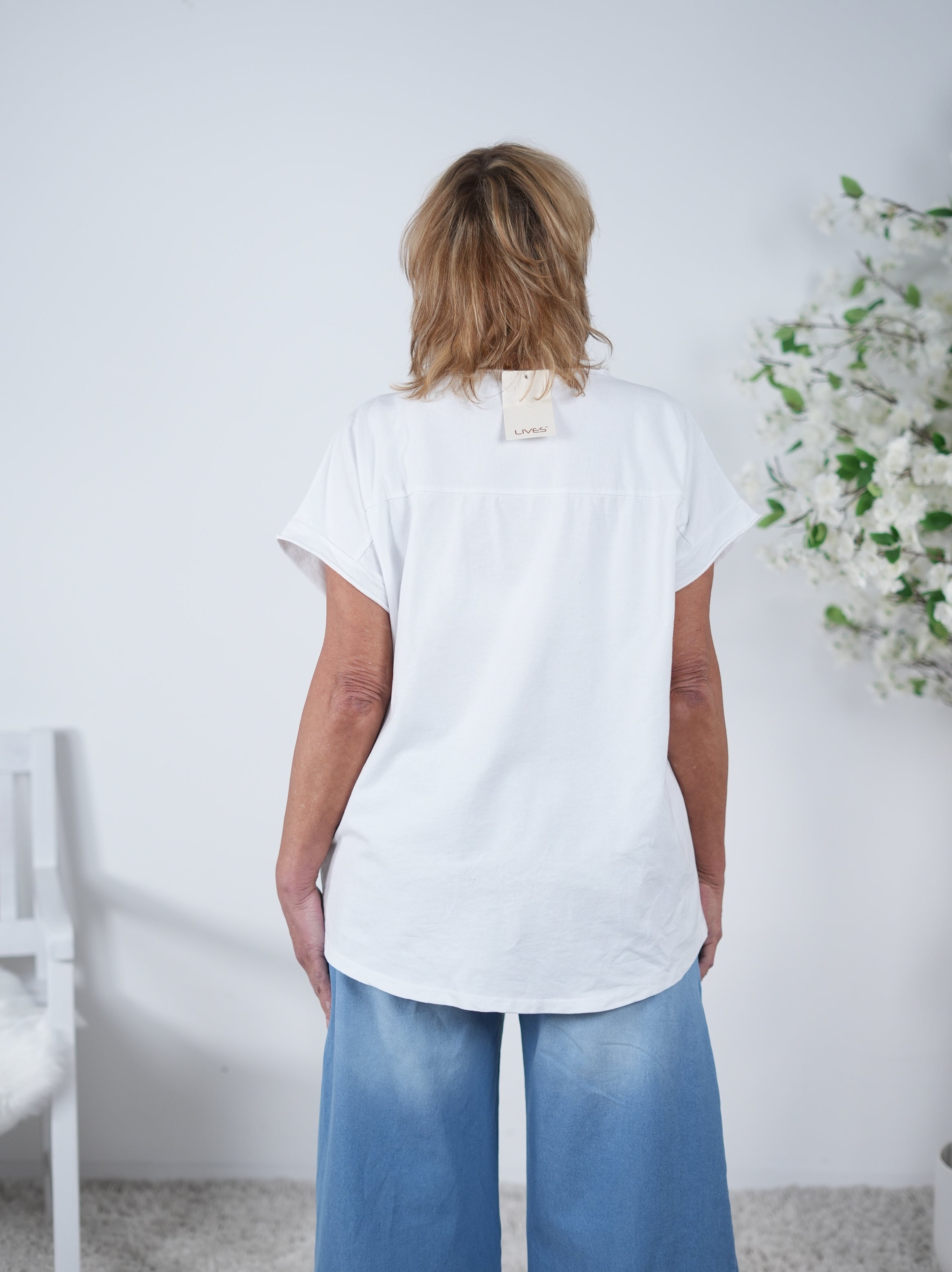 Shirt mit silbernem Herz