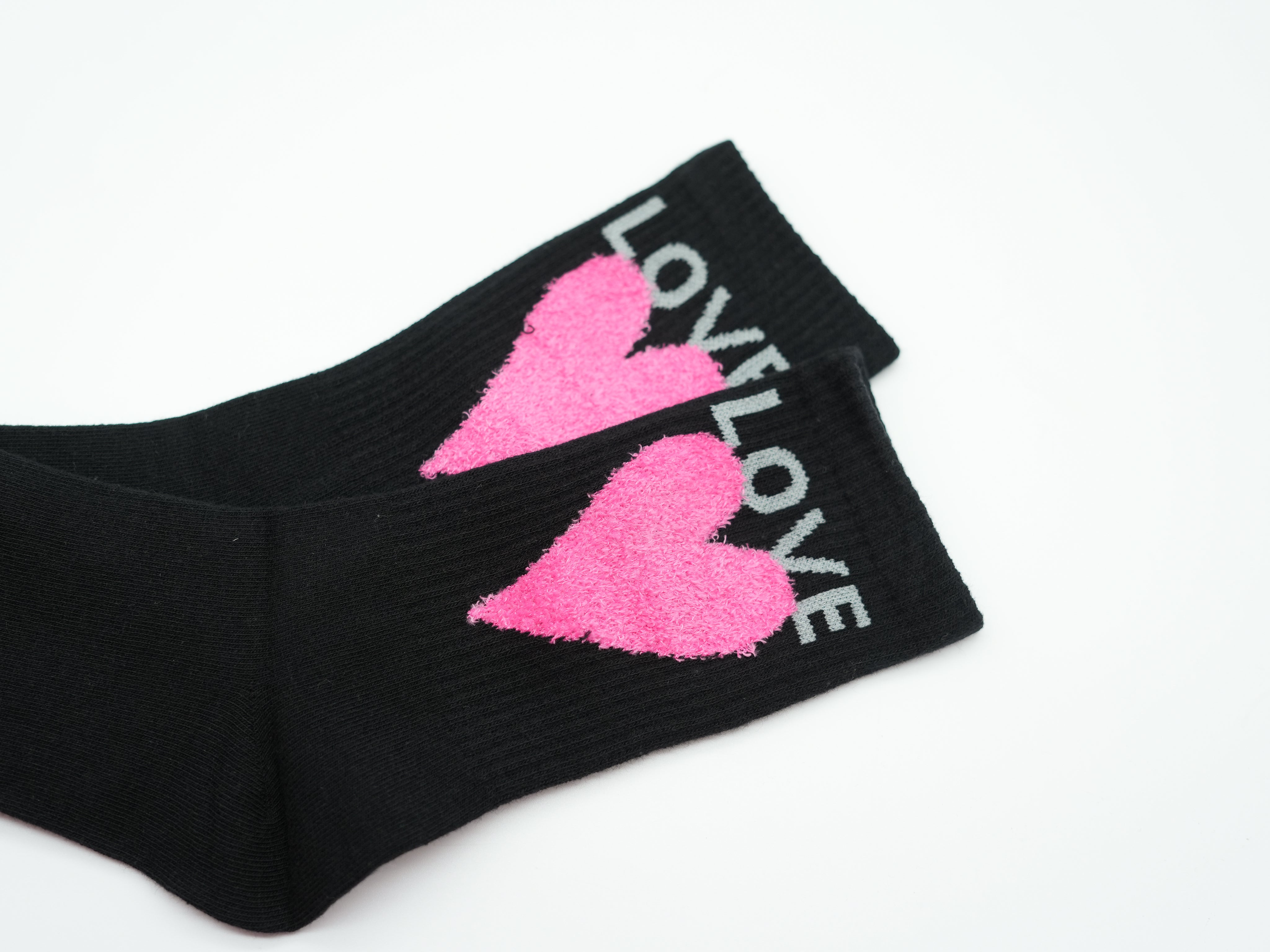 Socken mit farbigem Herz Schwarz