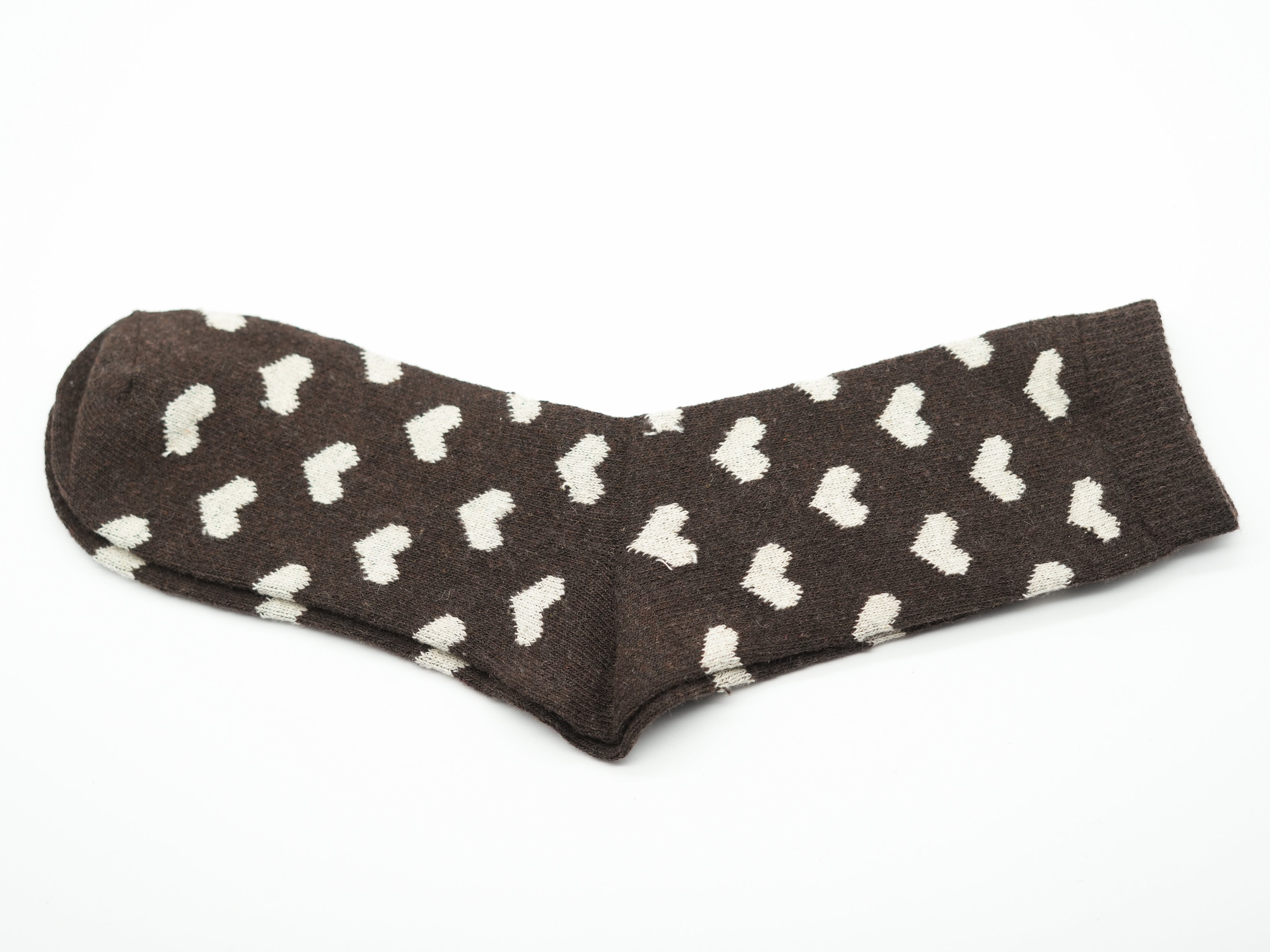 Süße Socken in Einheitsgröße für Damen. Detailaufnahme der Variante in Schoko.