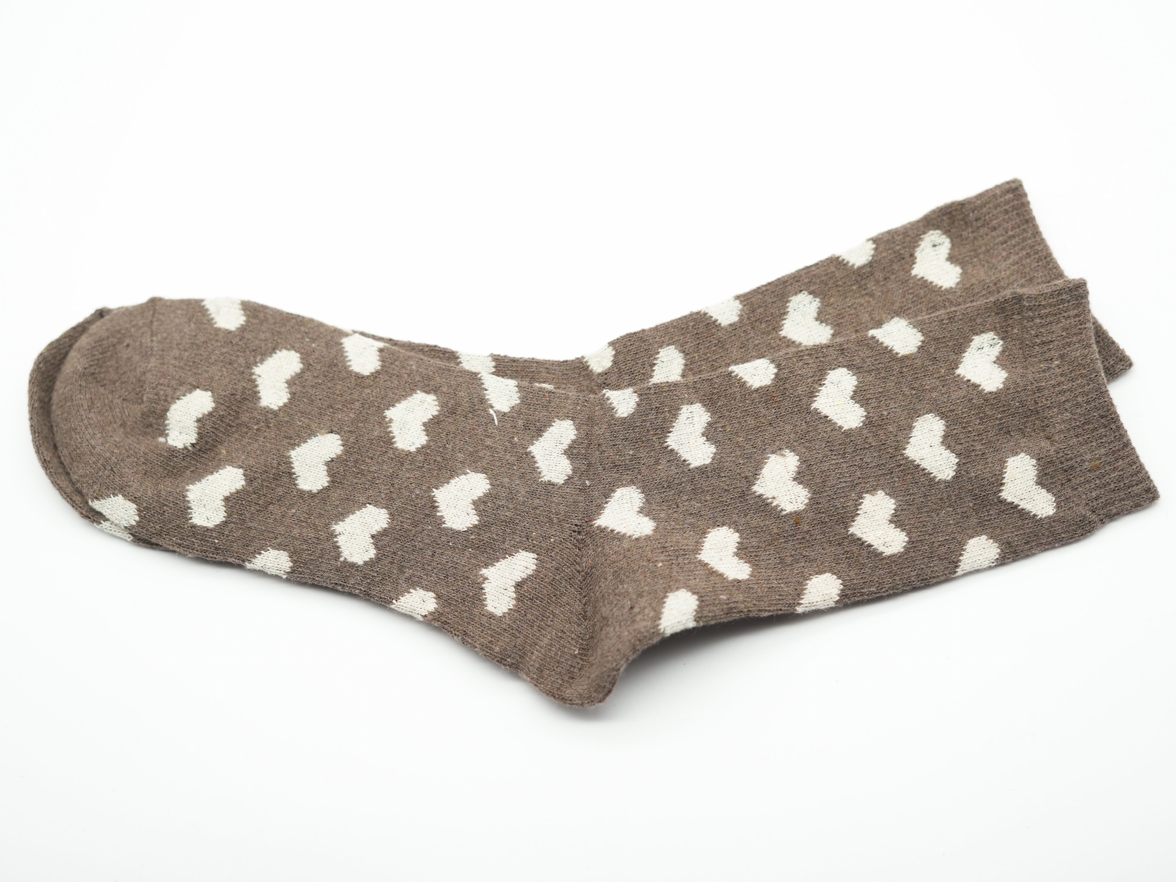 Warme Socken in Einheitsgröße für Damen. Detailaufnahme der Variante in Taupe.