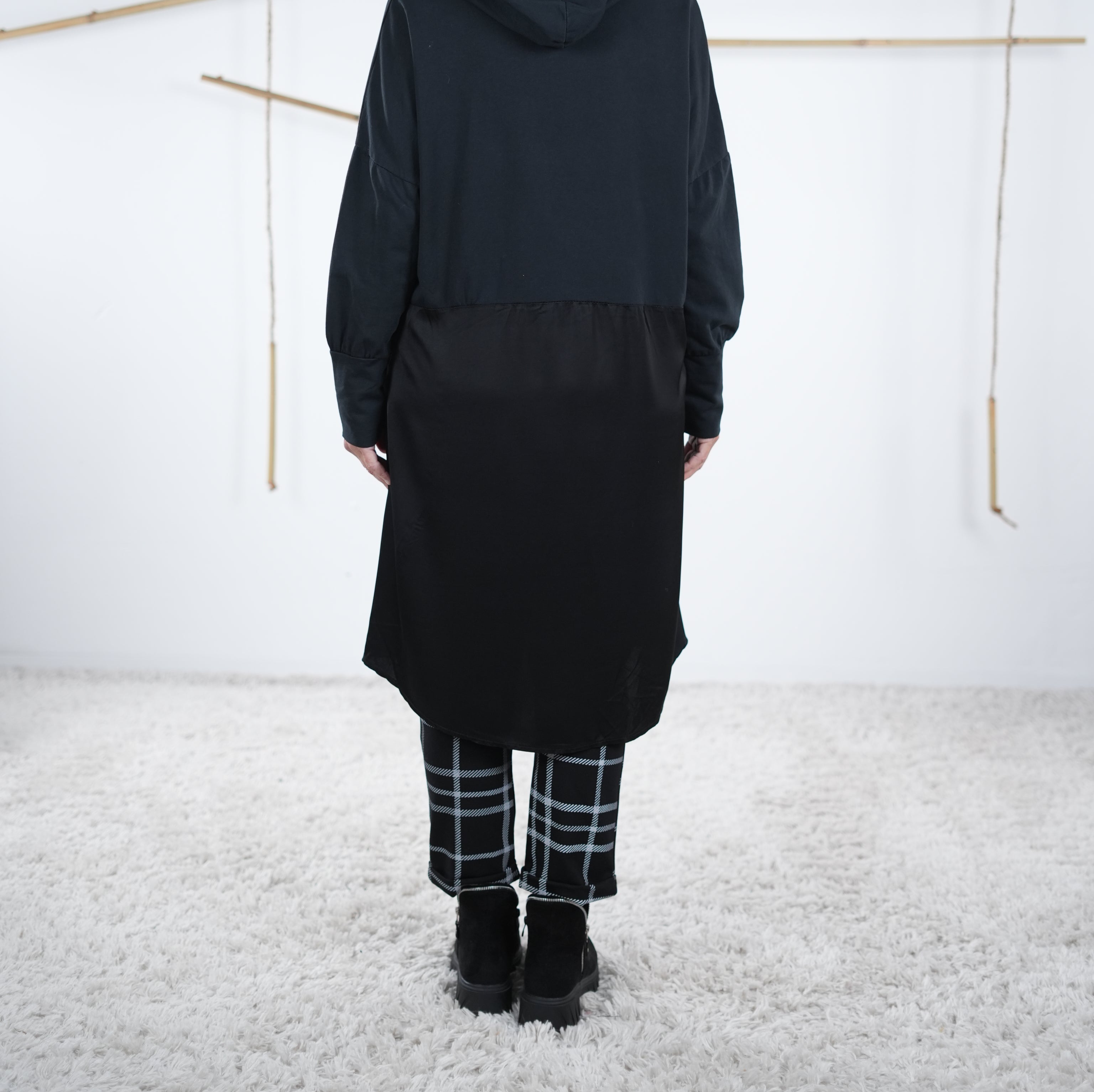 Tunika mit Satin Einsatz
