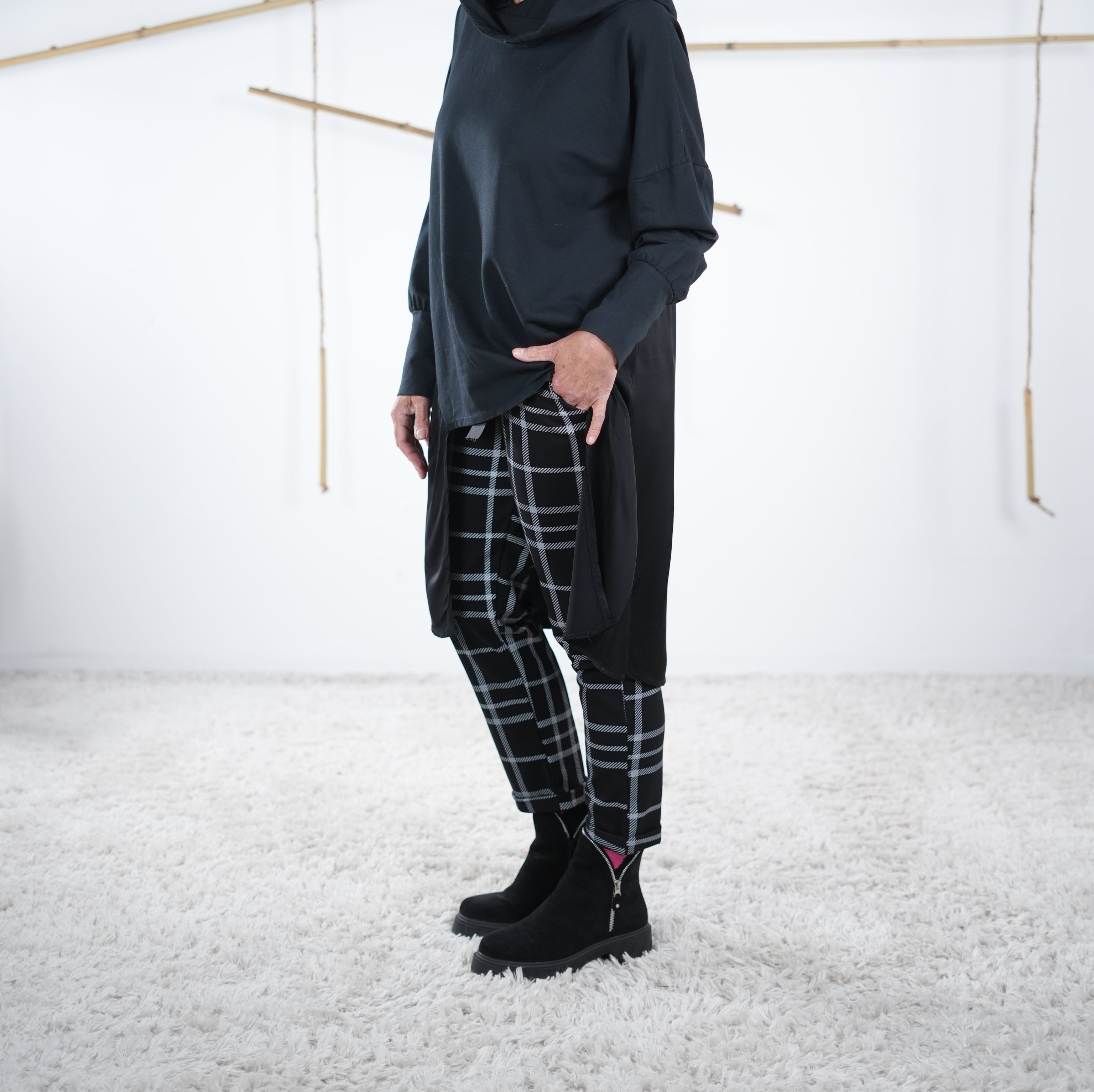 Tunika mit Satin Einsatz
