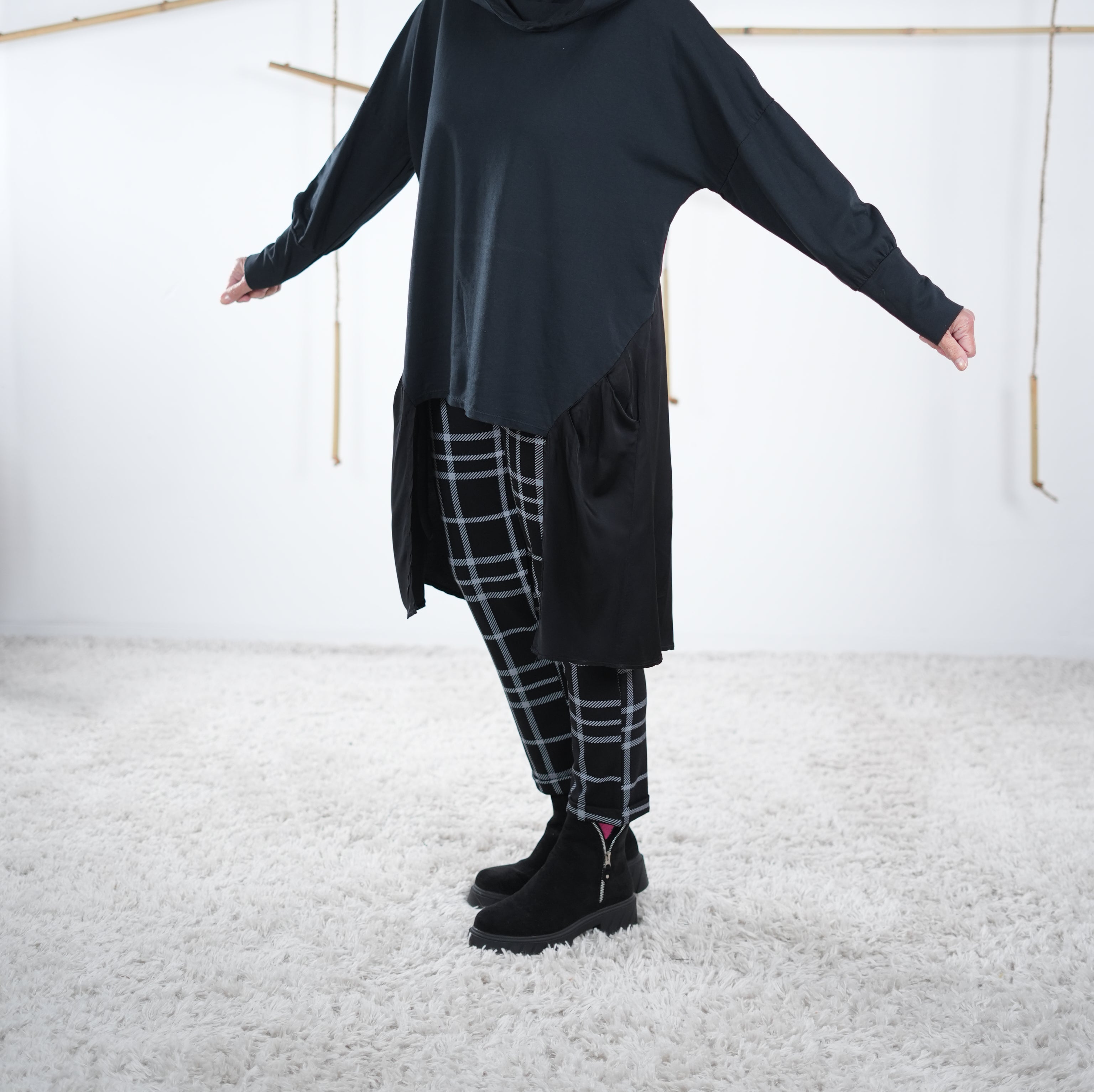 Tunika mit Satin Einsatz