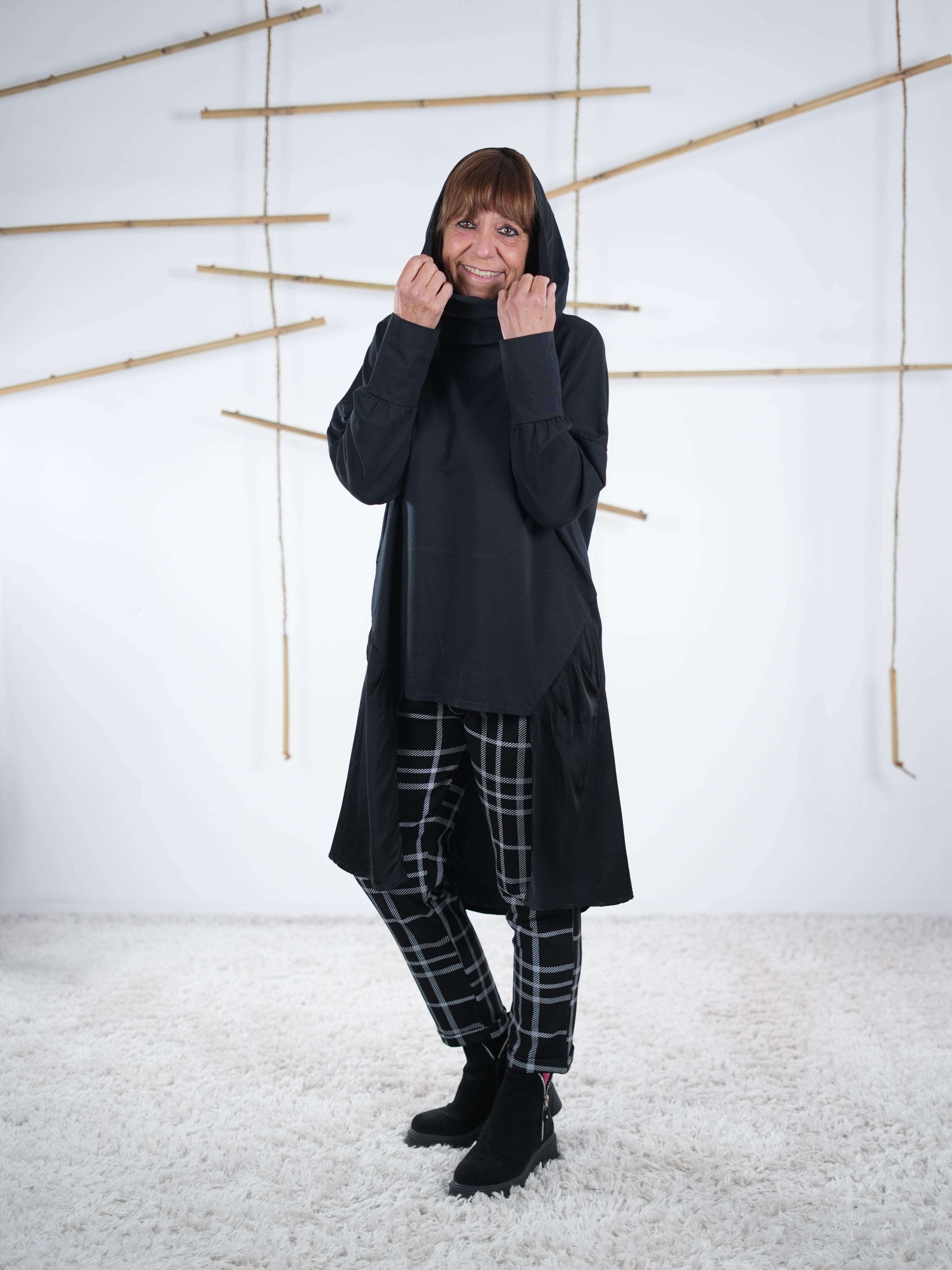 Tunika mit Satin Einsatz