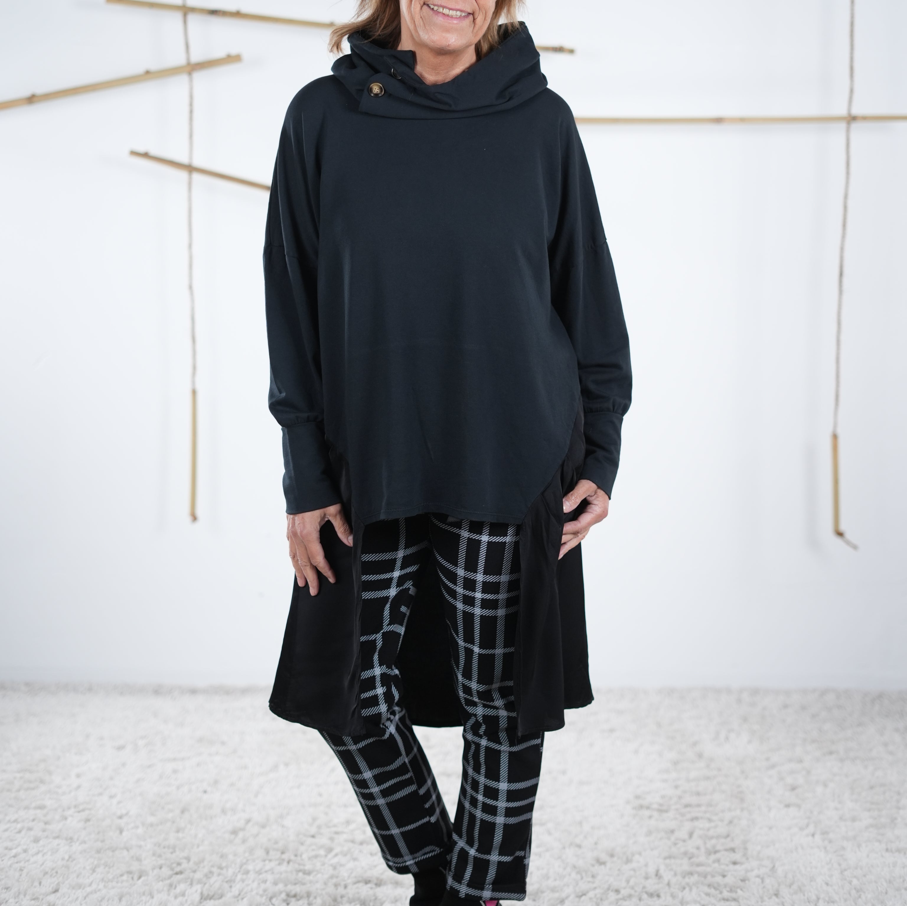 Tunika mit Satin Einsatz