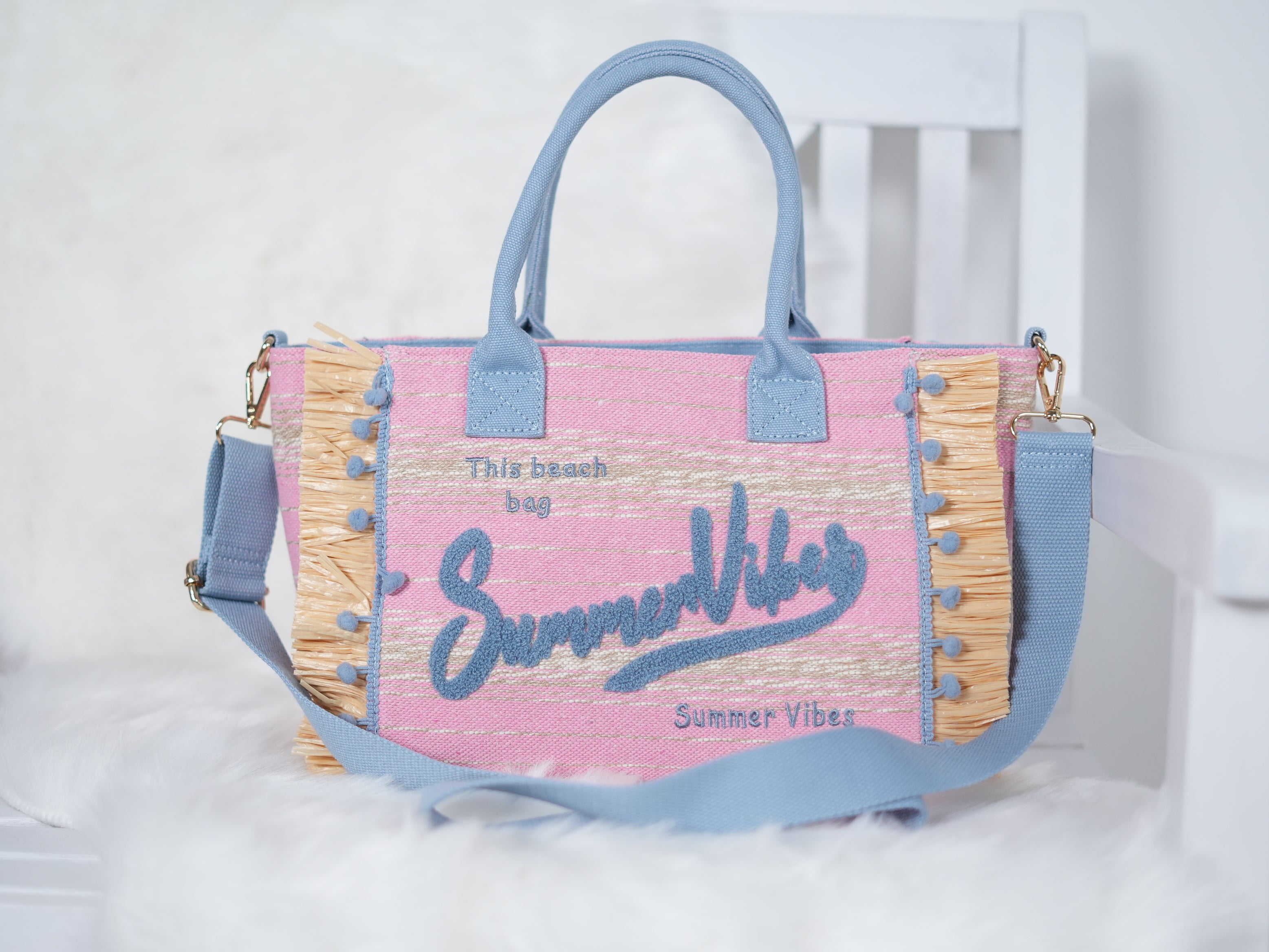 Verspielte Tasche, "summervibe" Rosa Blau