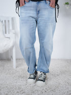 Weite Bottle-Jeans, blau