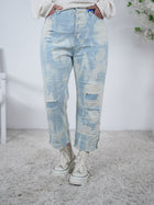 Weite Jeans im Batik Look