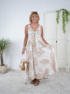 Wunderschönes Kleid mit Palmen Motiv
