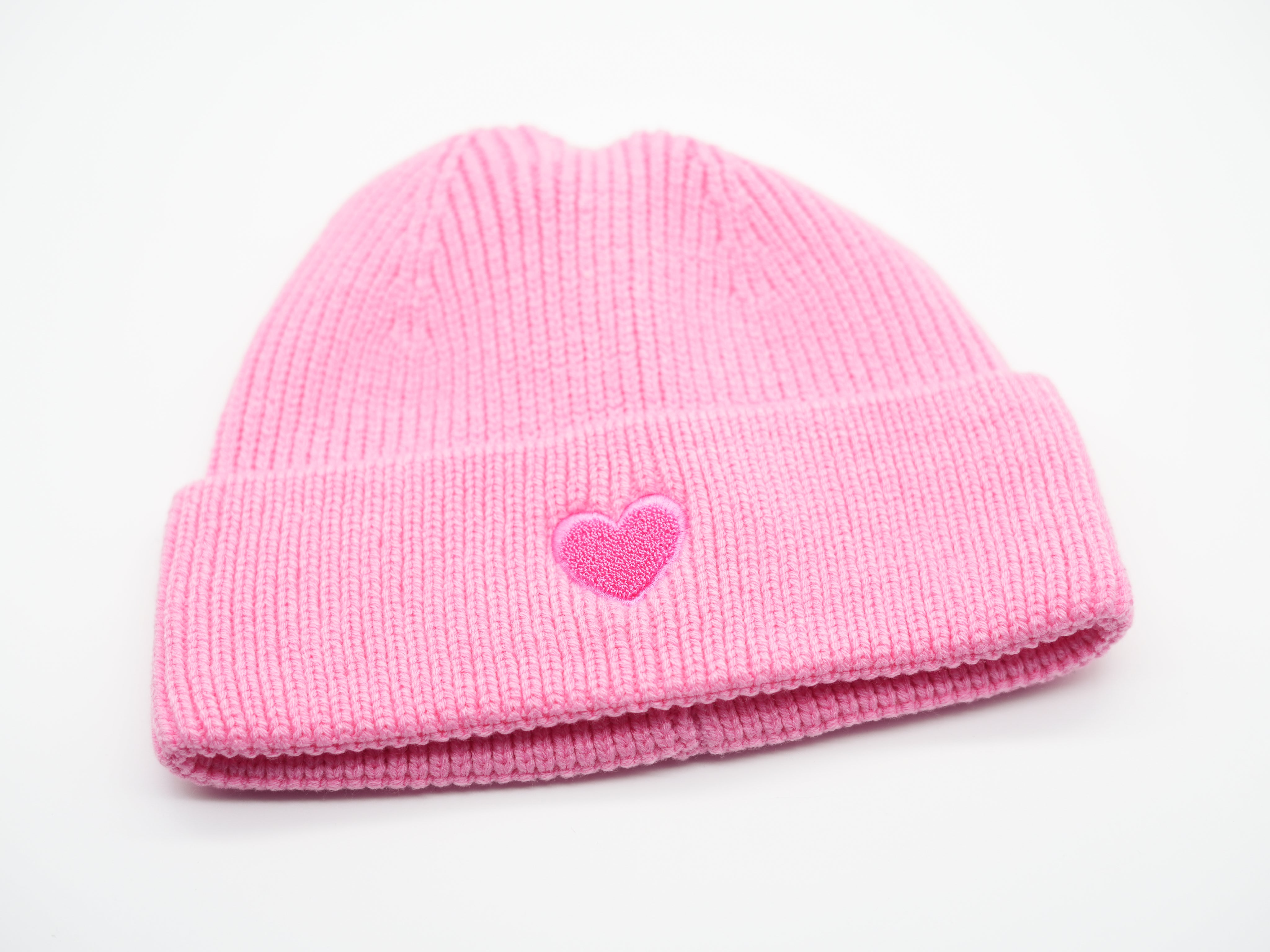 Viskose Mütze mit Herz Pink