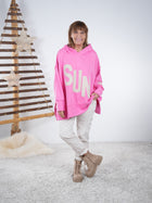 Oversize Hoody mit Flock-Print