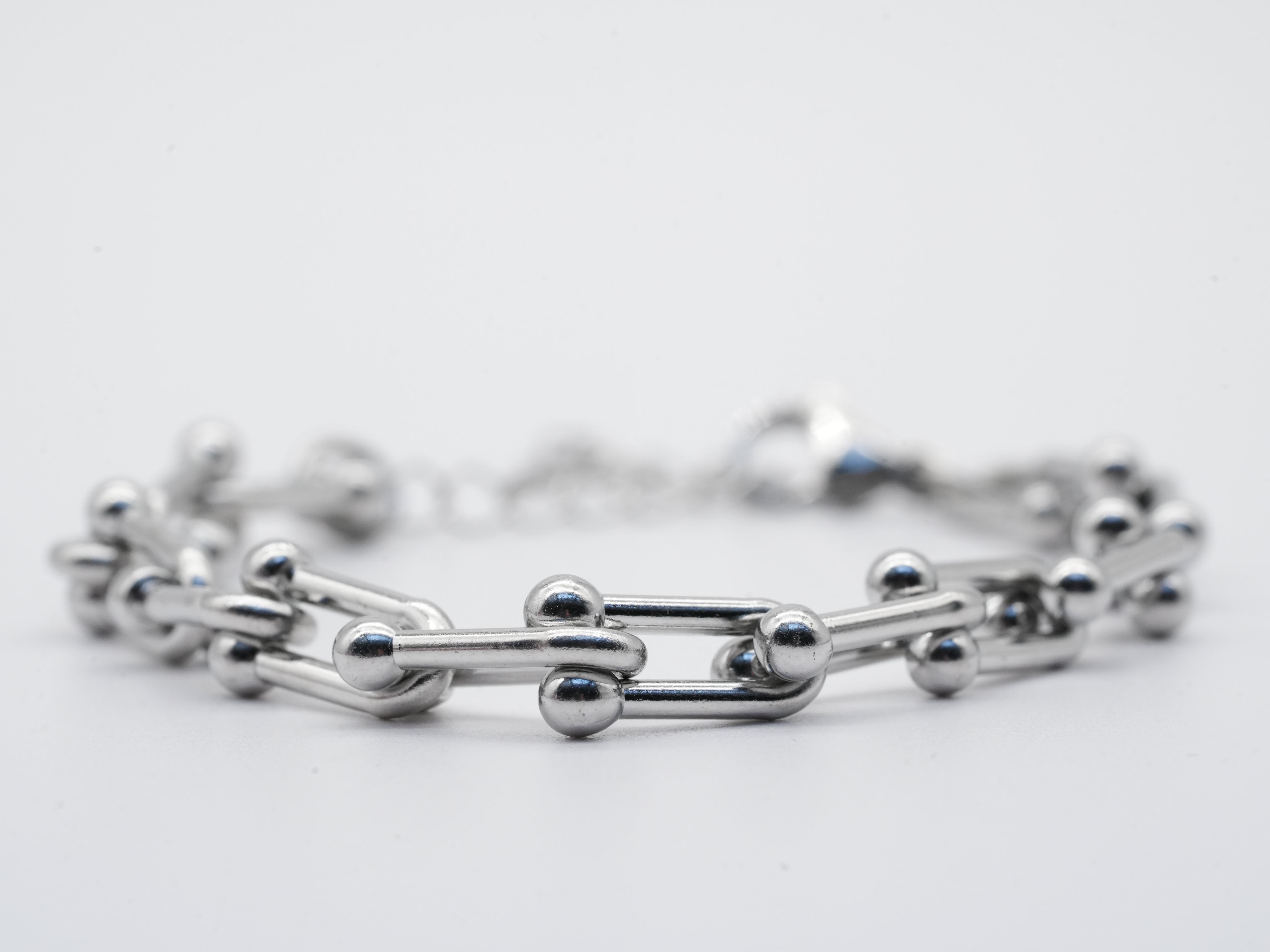 Edelstahlarmband mit Gliederdesign Silber