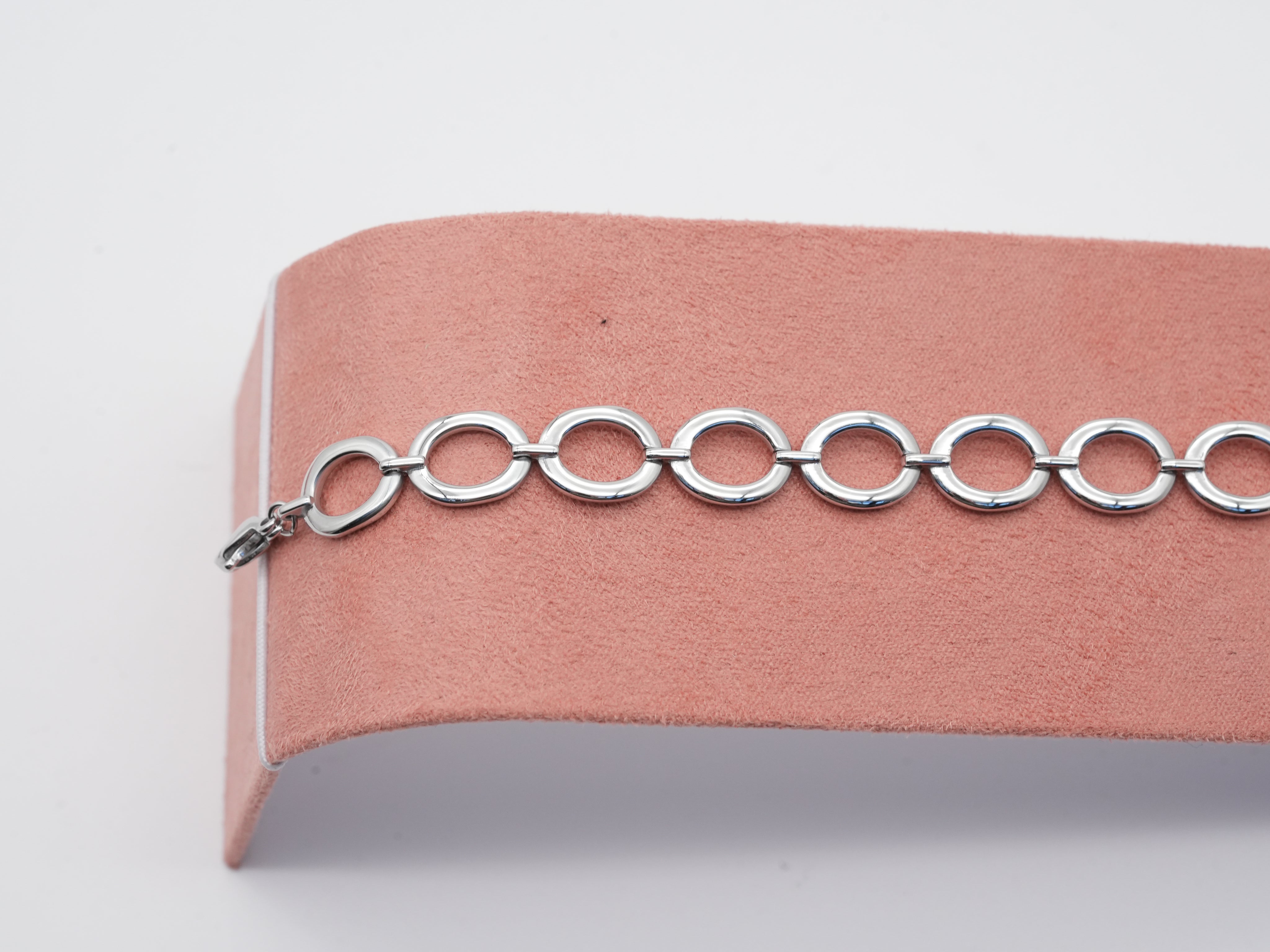 Edelstahlarmband mit ovalen Gliedern Silber