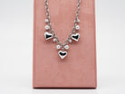 Edelstahlhalskette mit Herzen & Perlen