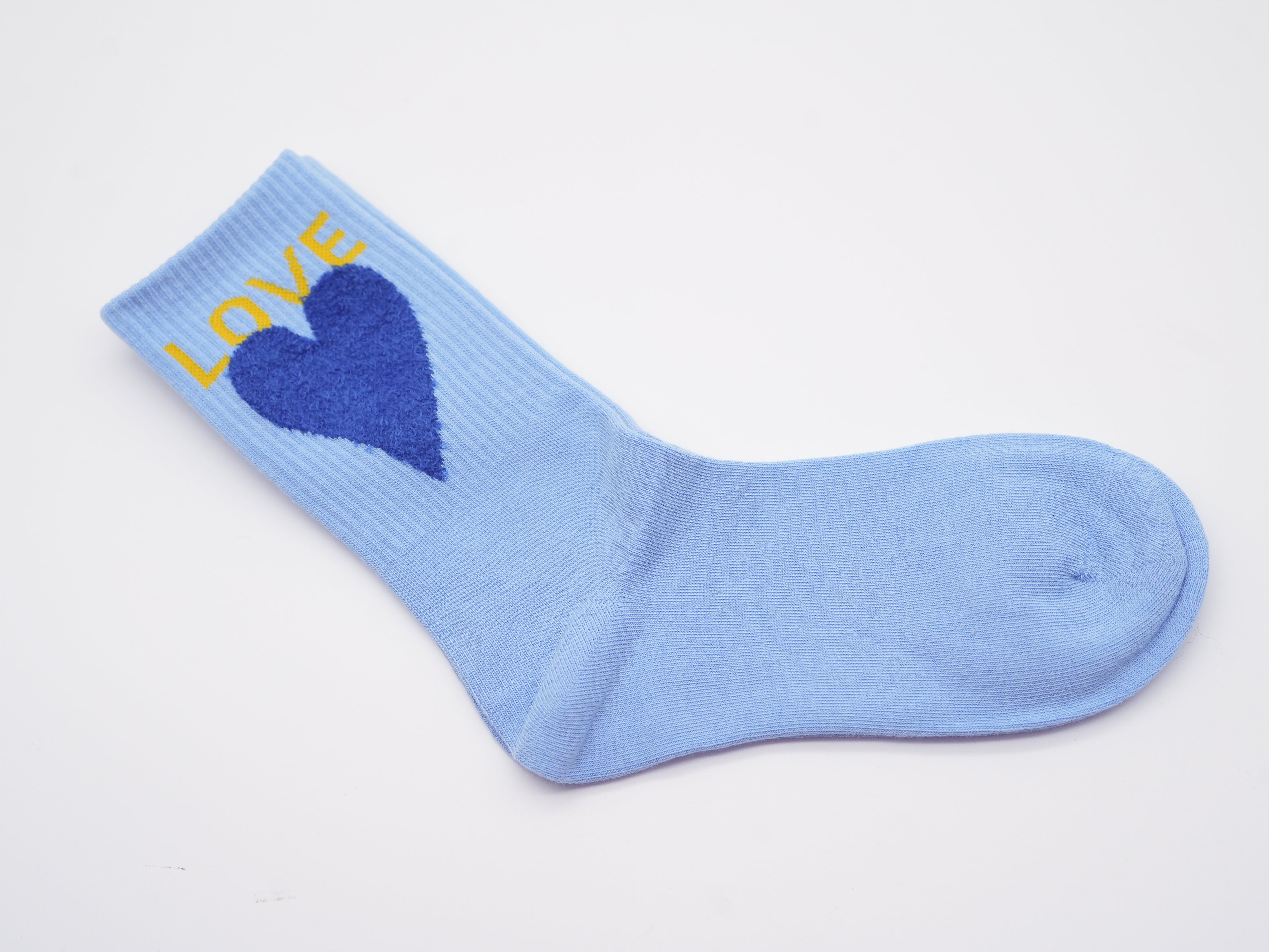 Socken mit farbigem Herz Blau
