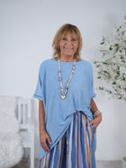 oversize Basic Shirt im Vokuhila Schnitt