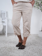 7/8 Jogpant mit Raffung Einheitsgröße (ca Gr. 40 "oversize"-44) Beige