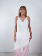 Asymmetrisches Long-Top mit Spitze One Size (ca Größe 38-44) Weiß