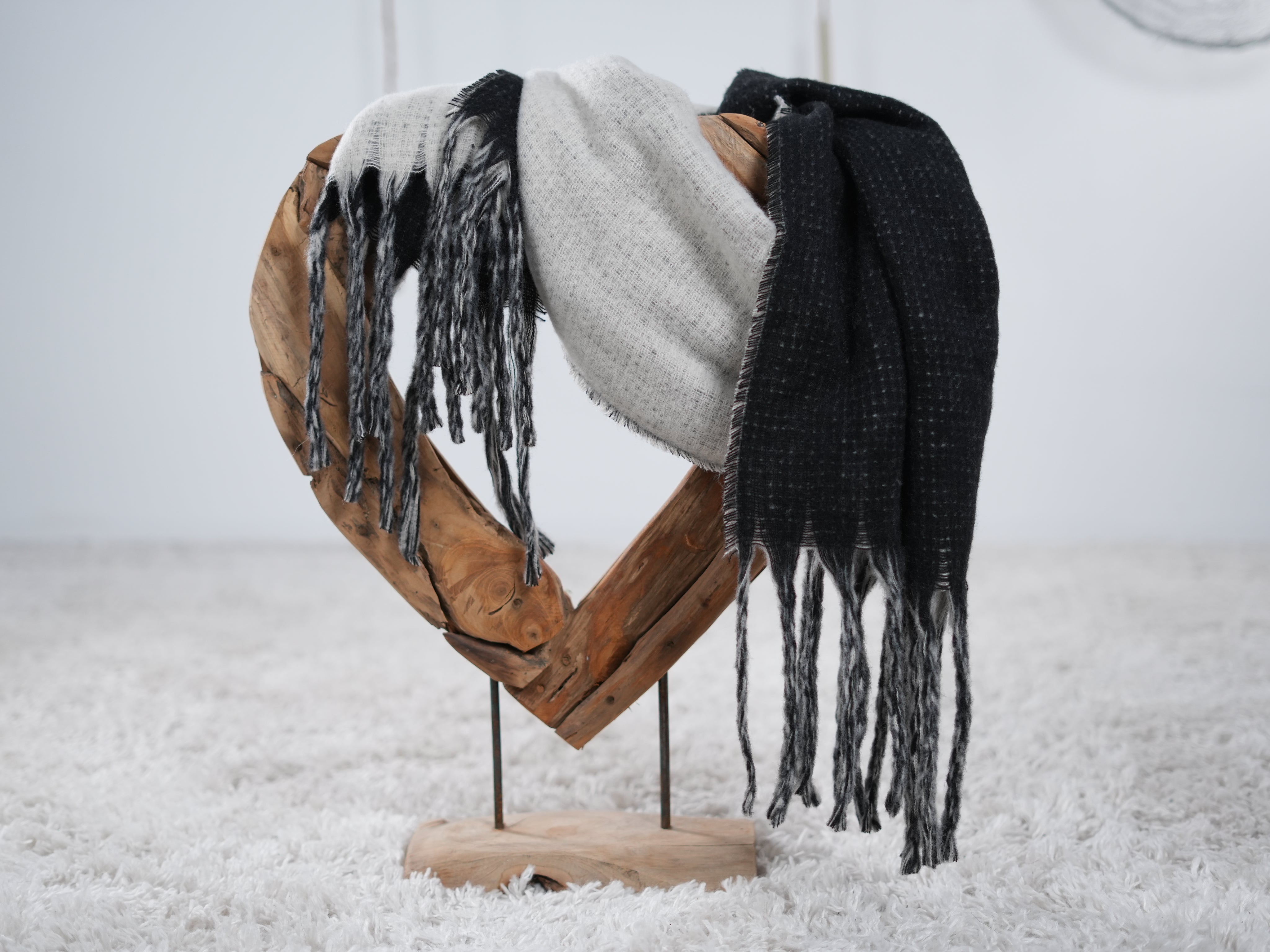 Schal ~twocolor~ Schwarz Creme