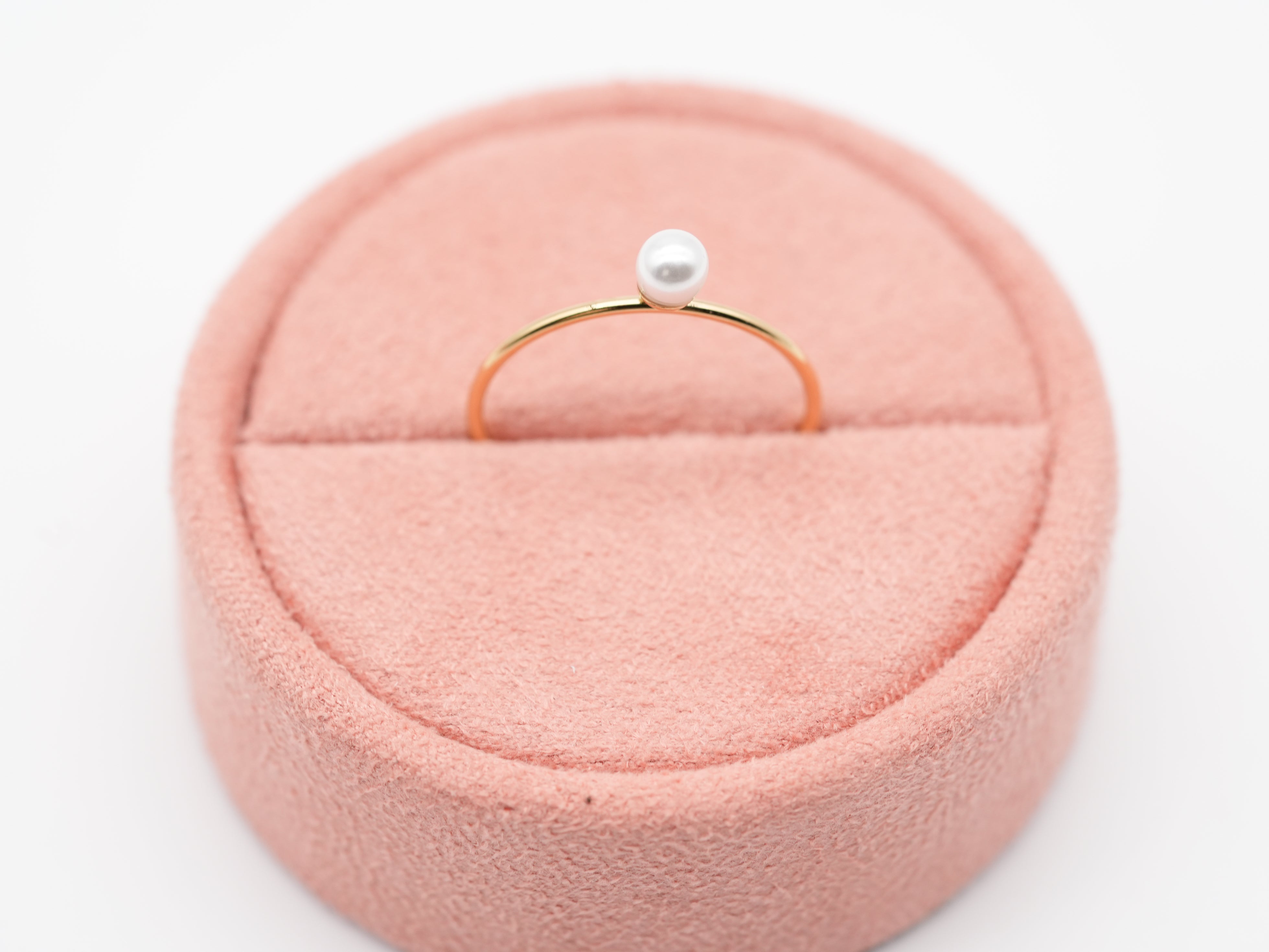 Vergoldeter Edelstahl Ring mit künstlicher Perle