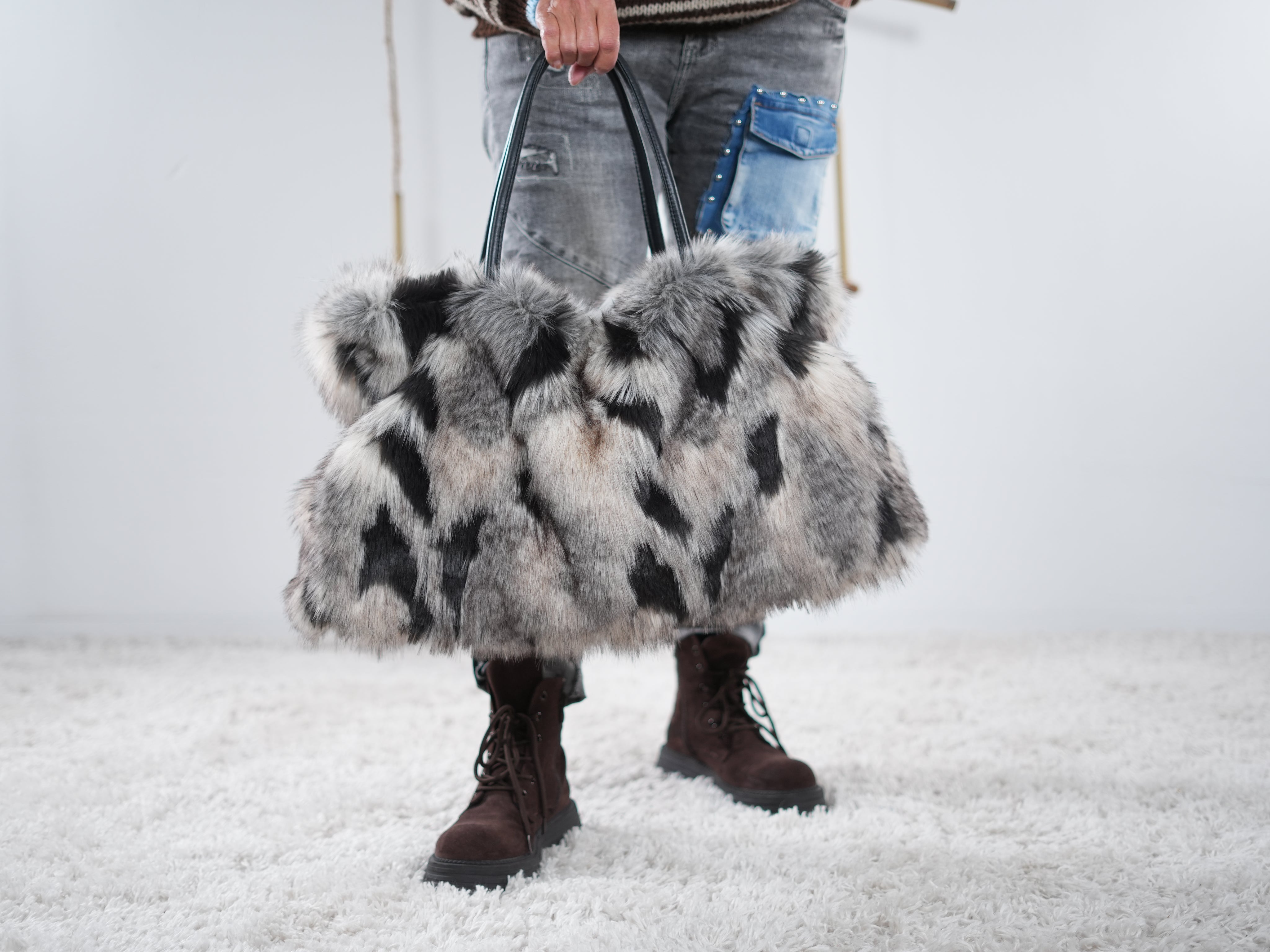 Shopper ~pattern~ Grau Beige