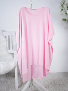 oversize Basic Shirt im Vokuhila Schnitt One Size (ca Gr. 42 44 "oversize"-48 50) Rose