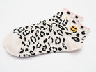 Kurze Socken im Leo Design mit Smiley
