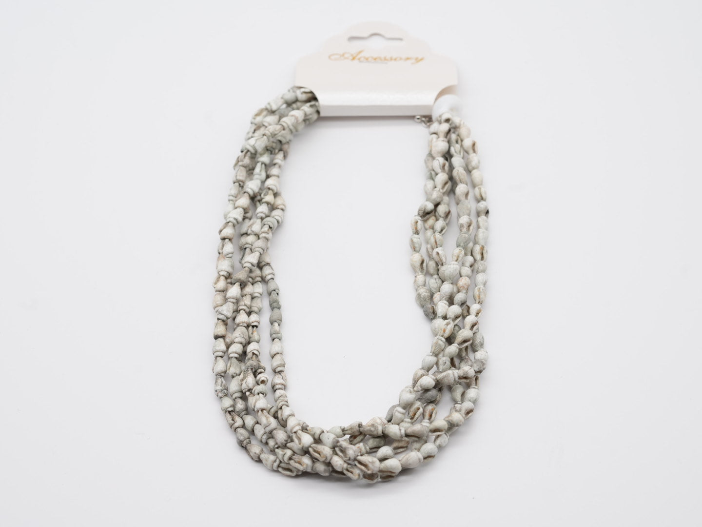 boho Kette aus kleinen Muscheln Olive