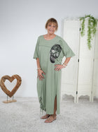 oversized Kleid mit großem Skull Print
