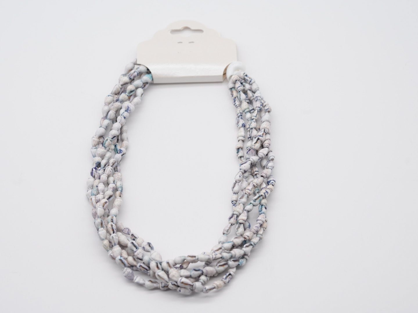 boho Kette aus kleinen Muscheln Blau