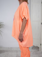 oversize Shirt mit Skull Print und Strasssteinen