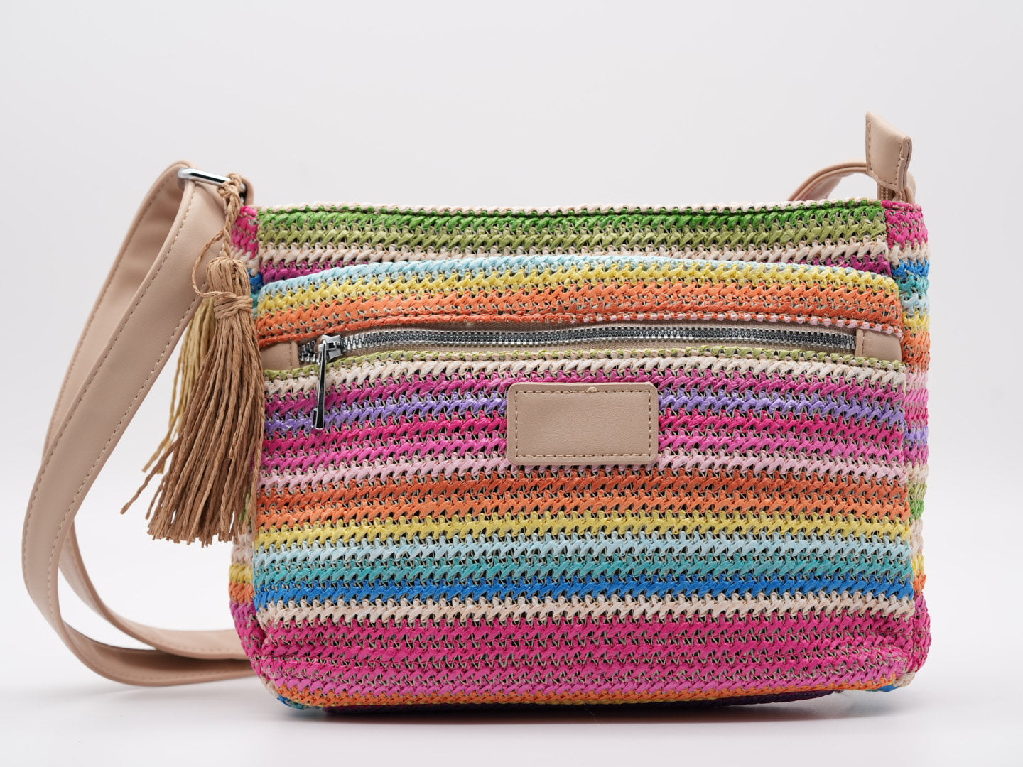 Geflochtene Crossbag mit Fransen Detail