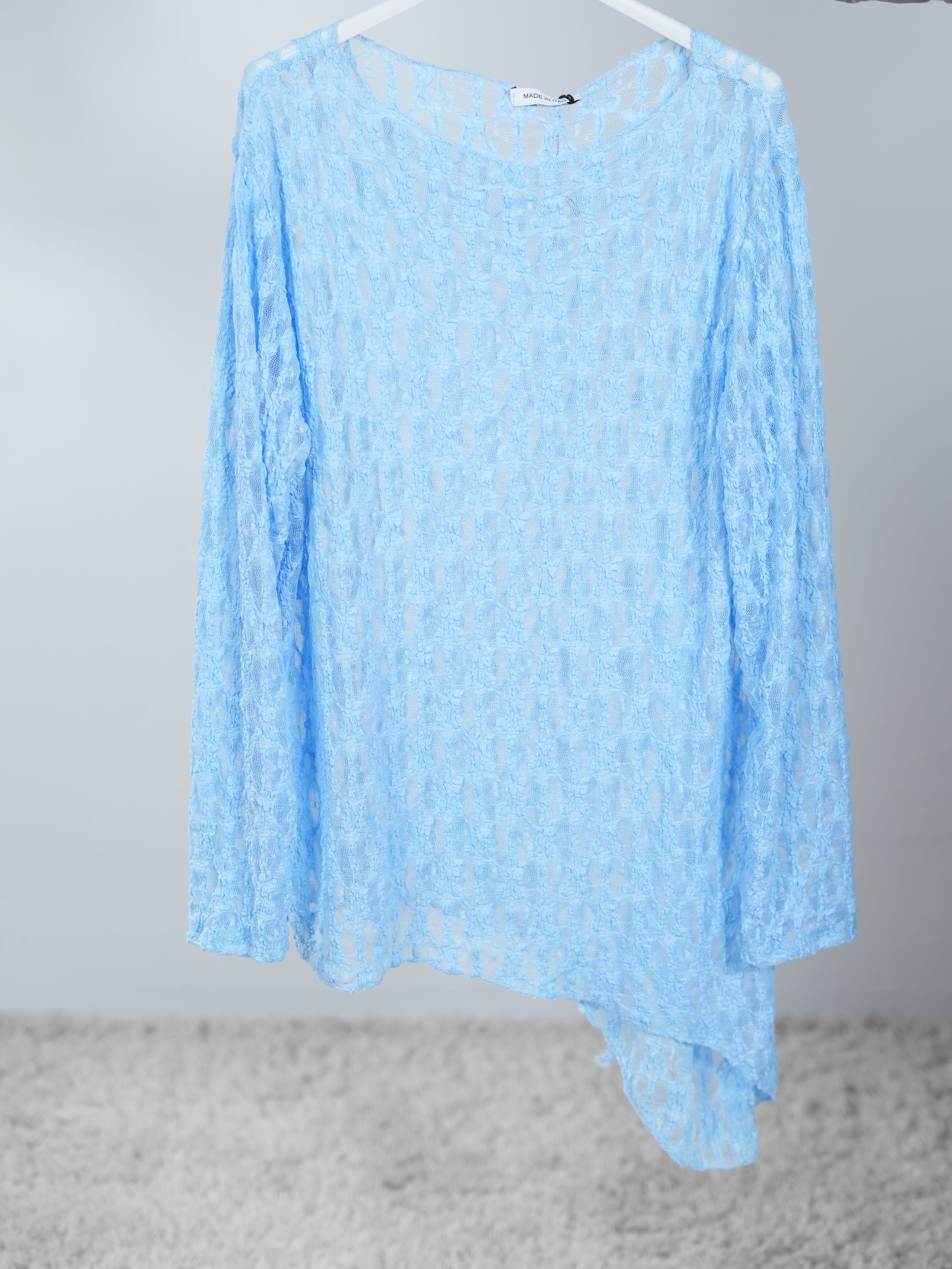 Asymmetrisch geschnittenes Unterzieh Top aus Spitze One Size (ca Größe 38-44) Dunkles Blau