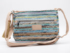 Geflochtene Crossbag mit Fransen Detail Beige Blau