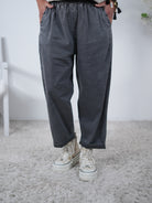 Weite Bottle Pants mit Gummizug Einheitsgröße (ca Gr. 40-44 46) Anthrazit