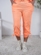 7/8 Jogpant mit Raffung Einheitsgröße (ca Gr. 40 "oversize"-44) Neon Orange