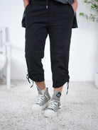 7/8 Jogpant mit Raffung Einheitsgröße (ca Gr. 40 "oversize"-44) Schwarz