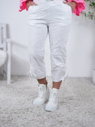 7/8 Jogpant mit Raffung Einheitsgröße (ca Gr. 40 "oversize"-44) Weiß