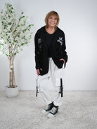 ausgefallener Sweaty Blazer mit Skull Motiv One Size (ca Größe 40-44) Schwarz