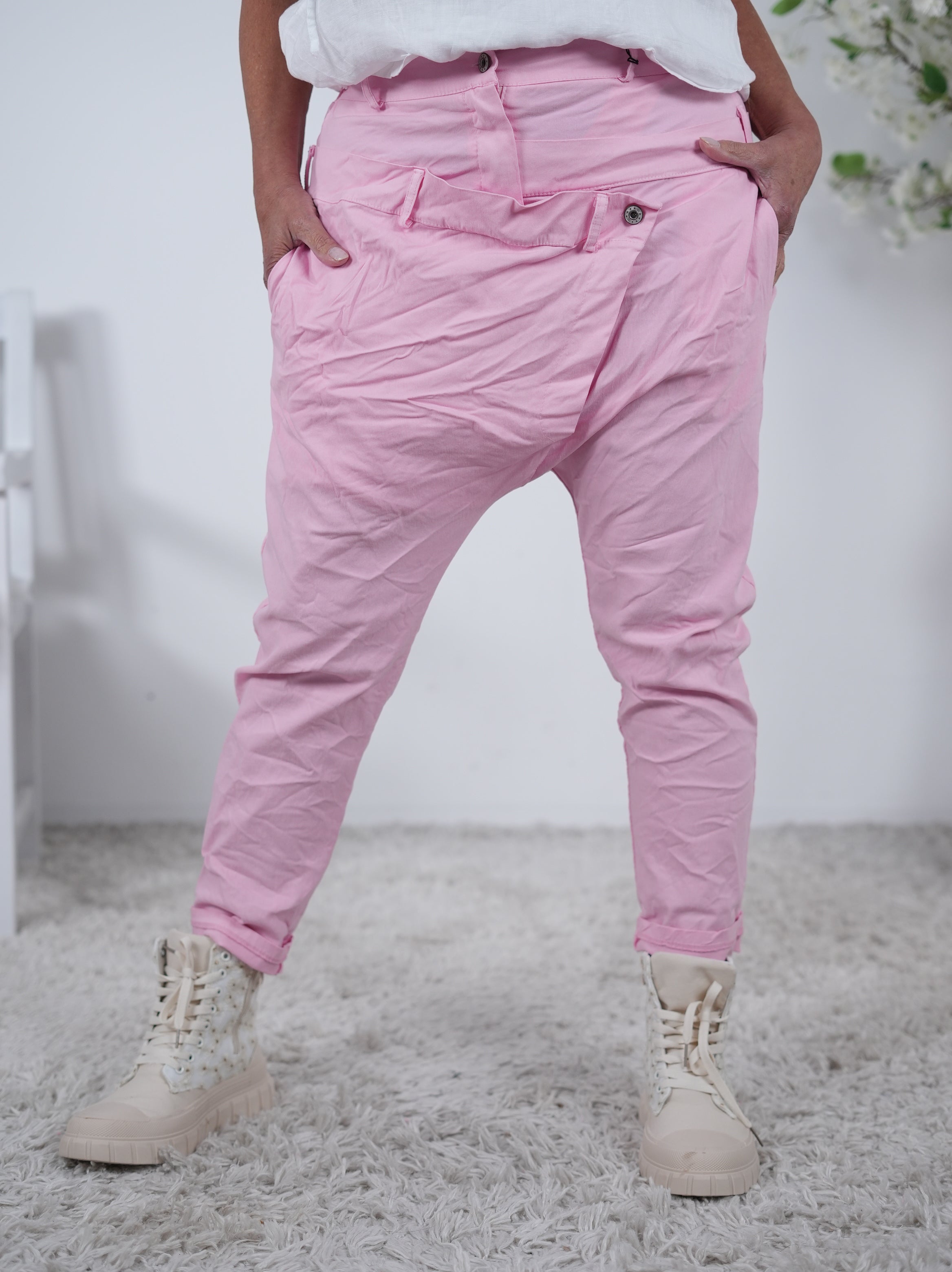 Baggy mit Gürtelschlaufen Einheitsgröße (ca Gr. 40-46) Babypink