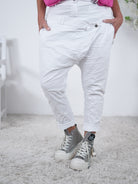 Baggy mit Gürtelschlaufen Einheitsgröße (ca Gr. 40-46) Weiß