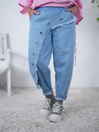 Baggy mit Ösen in Blau