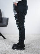 Baggy mit Zipper, Print und großen Eingriffstaschen