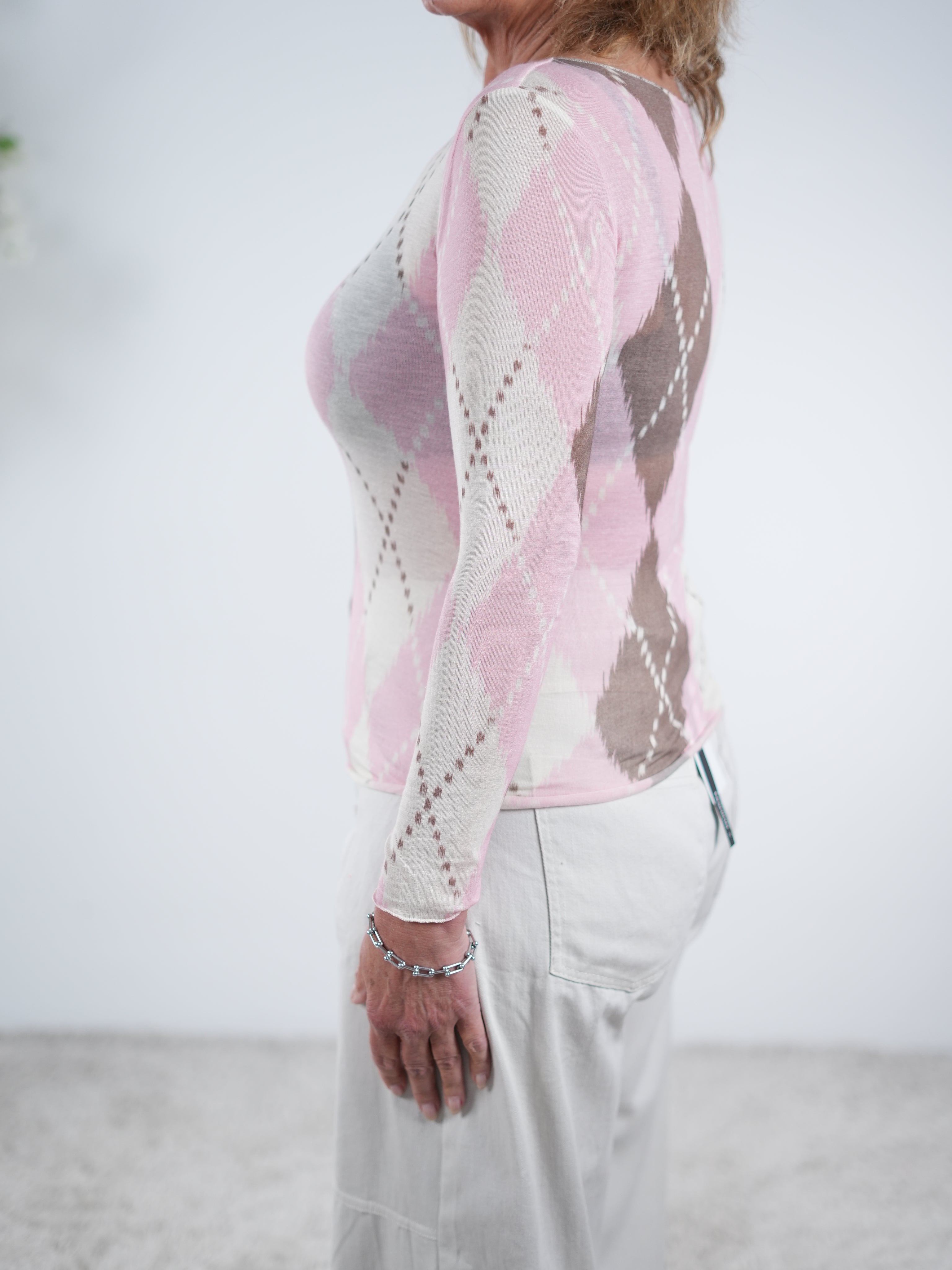 Basic Longsleeve im Rauten Design