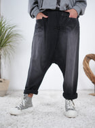 Baumwoll-Baggy mit auffälliger Waschung