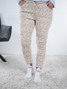 bequeme Jogpant im markantem Design One Size (ca Größe 38-44) Beige