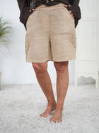 Bequeme Leinen Short mit Gummibund