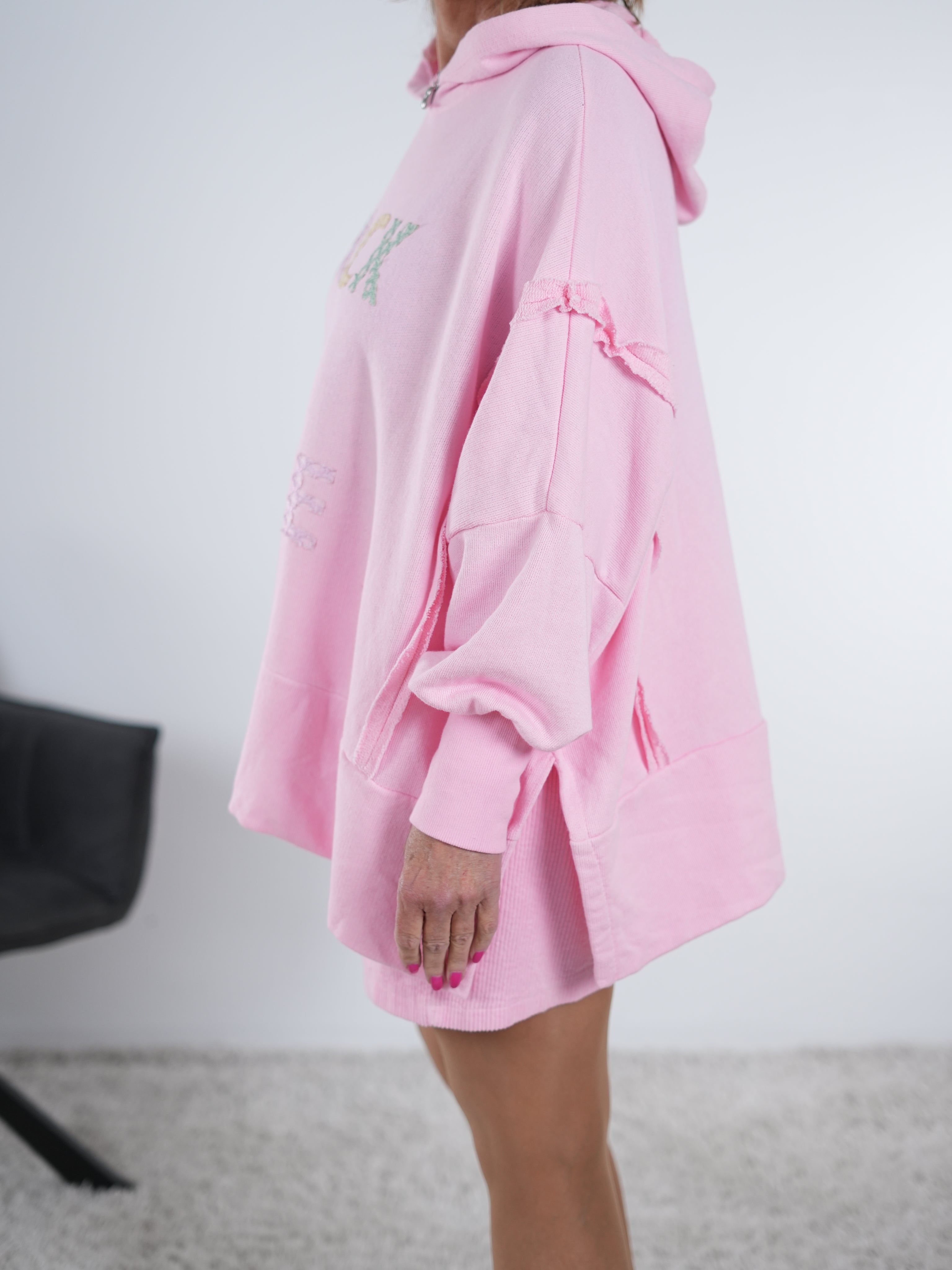 bequemer oversized Hoody mit "Rock and Love" Schriftzug