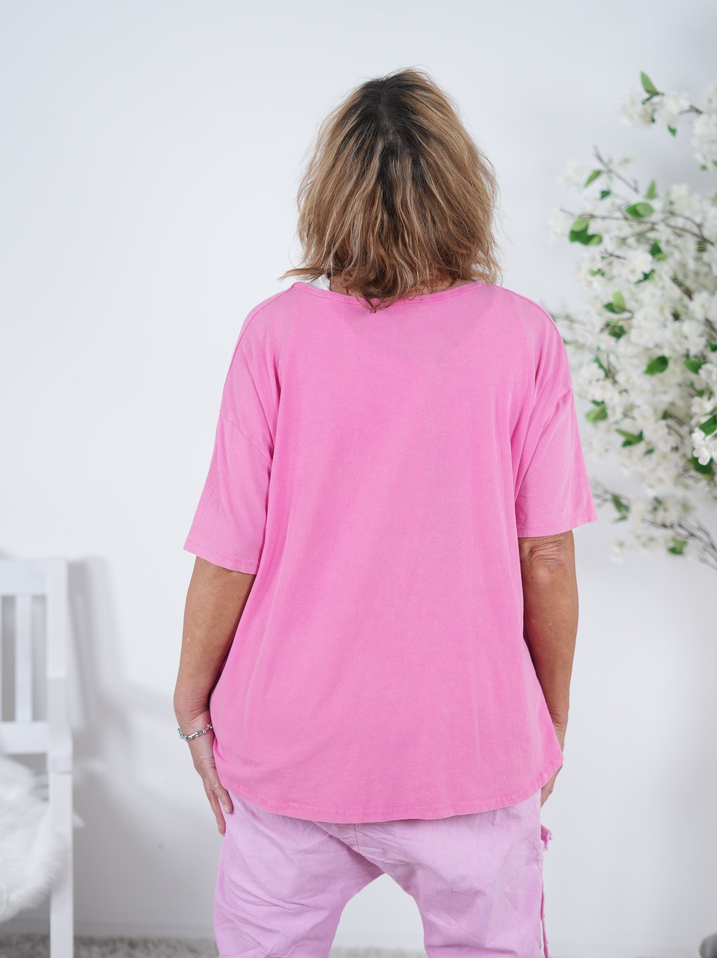 bequemes Shirt, stonewashed mit Print