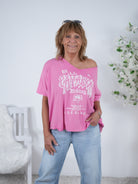 bequemes Shirt, stonewashed mit Print